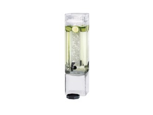 3 Gallon Square Acrylic Beverage Dispenser with Ice Chamber
