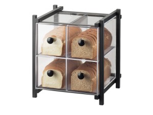 One by One 4 Drawer Bread Case - Black