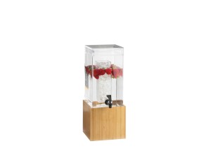 Bamboo 1.5 Gallon Beverage Dispenser with Ice Chamber