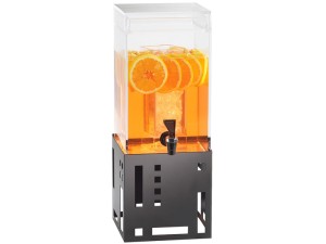 Squared 1.5 Gallon Black Beverage Dispenser with Ice Chamber