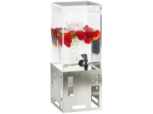 Squared 1.5 Gallon Stainless Steel Beverage Dispenser with Ice Chamber