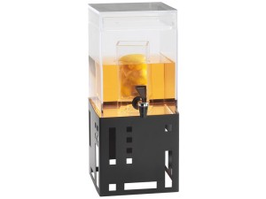 Squared 1.5 Gallon Black Beverage Dispenser with Infusion Chamber