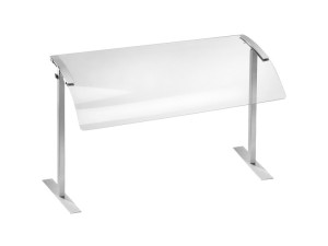 45" Acrylic Single Sneeze Guard with Stainless Steel Frame