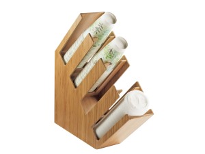 Bamboo 4-Section Slanted Countertop Cup and Lid Organizer