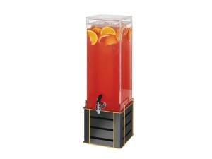 Empire 3 Gallon Black Square Beverage Dispenser with Ice Chamber