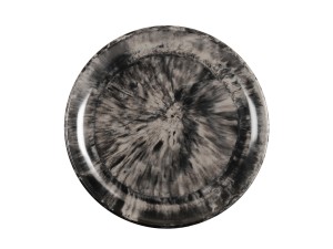 Reactive 7" Melamine Plate - Black and Ivory