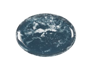 Reactive 11" Oval Melamine Platter - Blue and White
