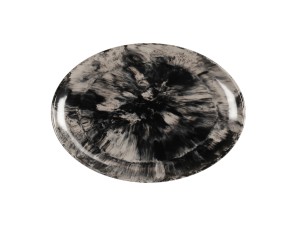 Reactive 11" Oval Melamine Platter - Black and Ivory
