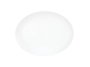 Shallow Coupe White 11" x 14"  Oval Melamine Platter