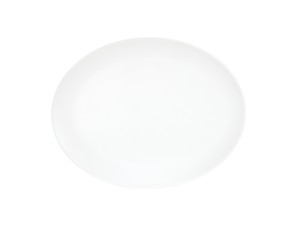 Shallow Coupe White 9" x 12"  Oval Melamine Platter