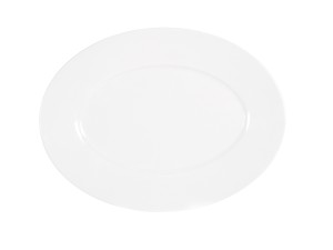 Classic Rim White 12" x 9"  Oval Melamine Platter