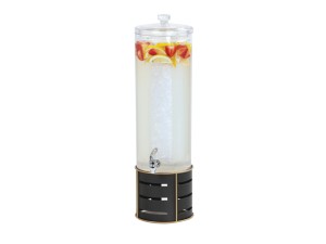 Empire Black 3 Gallon Round Beverage Dispenser with Ice Chamber