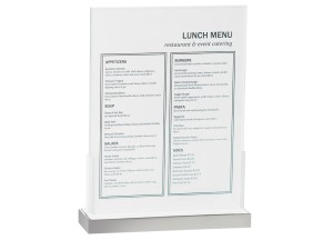 Luxe Sign Holder with Stainless Steel Base - 9" x 2 5/8" x 12"