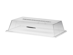 Clear Standard Rectangular Bakery Tray Cover with Center Hinge - 18" x 26" x 4"