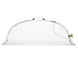 Classic Clear Dome Display Cover with Single End Opening and Door - 12" x 20" x 7 1/2"