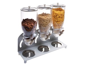 Turn N Serve Platinum 3.5 Liter Triple Canister Cereal Dispenser