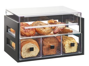 Midnight 2 Tier Bread Display Case - 20 1/8" x 12 3/4" x 13 1/8"