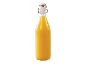 32 oz. Clear Glass Bottle with Wire Bail Swing Top Lid