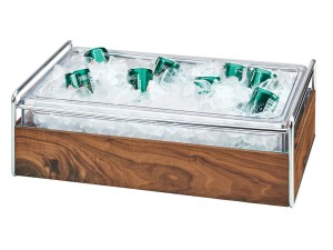 Mid-Century  Ice Housing with Clear Pan 12" x 20" Chrome
