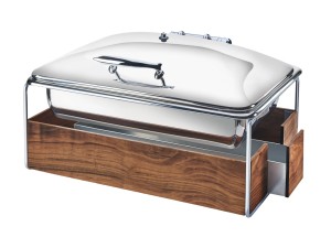 Mid-Century Chafer with Chrome Trim