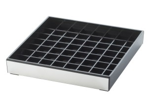 Silver and Black 6" Square Drip Tray