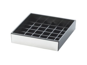 Silver and Black 4" Square Drip Tray
