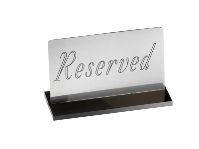 5" x 3" Silver Acrylic "Reserved" Sign
