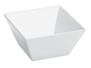 White 8"  Square Melamine Bowl