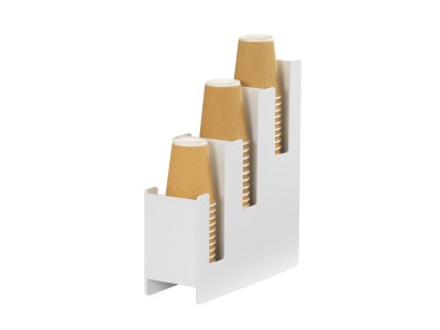 White Classic 3 Step Cup/Lid Holder
