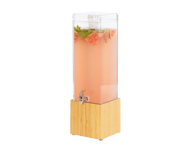 Bamboo 3 Gallon Beverage Dispenser with  Ice Chamber