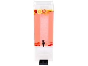 Clear Acrylic 5 Gallon Square Beverage Dispenser with Ice Chamber