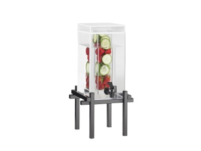 One by One Black 1.5 Gallon Beverage Dispenser with Infusion Chamber