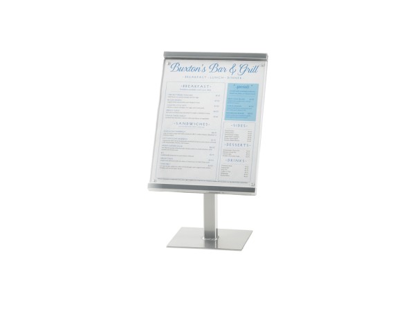 One by One Silver Metal Magnetic Sign Display - 8 1/2" x 11" x 15"