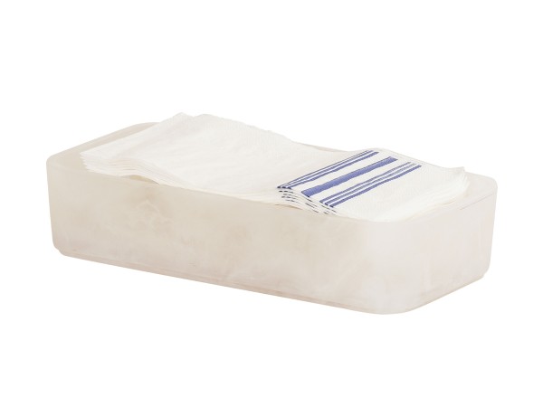 Resin 4x8 Napkin Holder-White Cloud