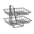 Two Tier Merchandiser with Rectangular Wire Baskets - 18