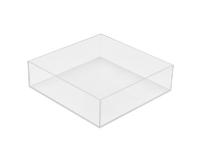 Clear Acrylic Square Accessory Bowl - 10" x 10" x 3"
