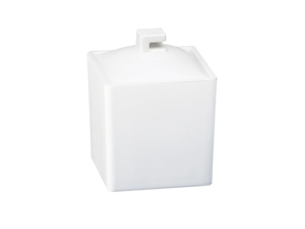 #Eco Modern 4" White Melamine Jar with Lid