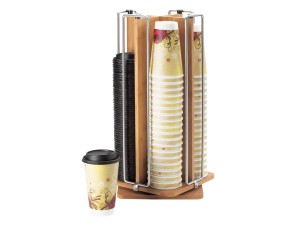 Bamboo Revolving Cup/Lid Organizer