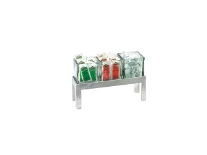 Aluminum Three Jar Display - 12" x 4 1/4" x 4"