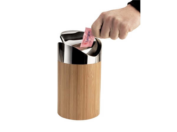 Bamboo Counter Trash Bin