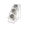 Mission Platinum Steel 3-Cylinder Sloped Flatware / Condiment Display