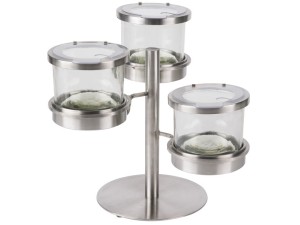 Stainless Steel 3 Tier Mixology Display - 16oz Jars With Notched Lid