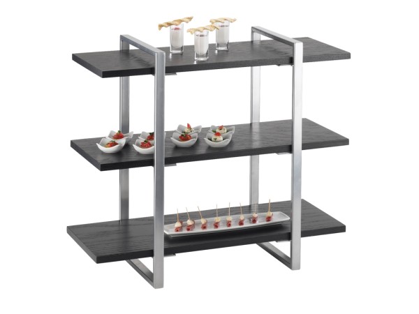 Midnight 3-Shelf Metal Frame Riser with Silver Frame