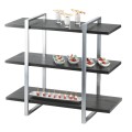 Midnight 3-Shelf Metal Frame Riser with Silver Frame