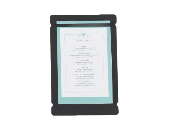 8 1/2" x 11" Black Menu Board with Flex Bands