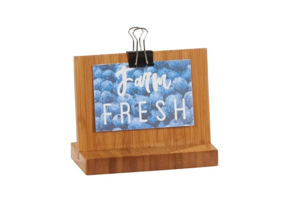 Bamboo 3" x 2" Clipboard Menu Holder