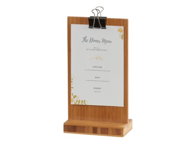 Bamboo 4" x 6" Clipboard Menu Holder