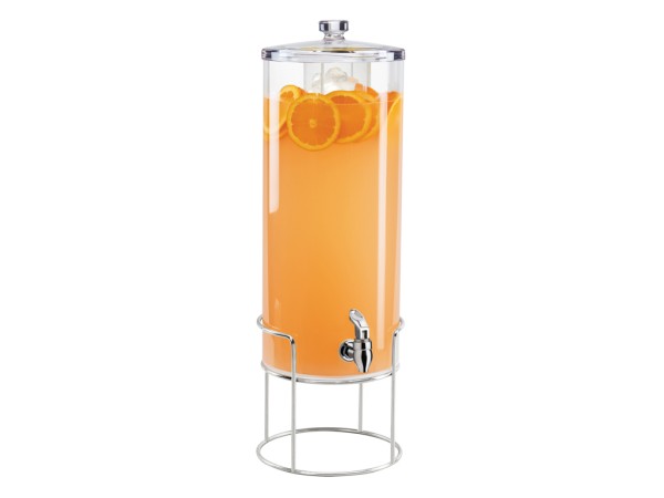 Mid-Century 3 Gallon Round Beverage Dispenser with Ice Chamber - Chrome