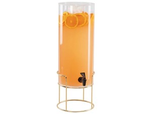 Mid-Century 3 Gallon Round Beverage Dispenser with Infusion Chamber - Brass