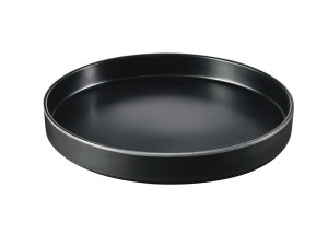 Hudson - Black 12" Raised Rim Melamine Plate